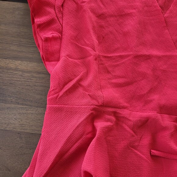 Vibrant Red Wrap Shirt - Picture 3 of 4